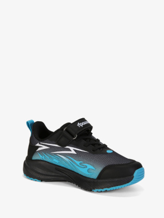 Buty sportowe #G1855P czarno-niebieskie